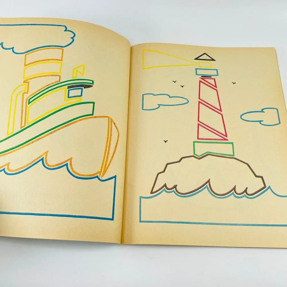 Follow the Colors Stang 1964 Illustrated Children's Whitman Coloring Book Unused